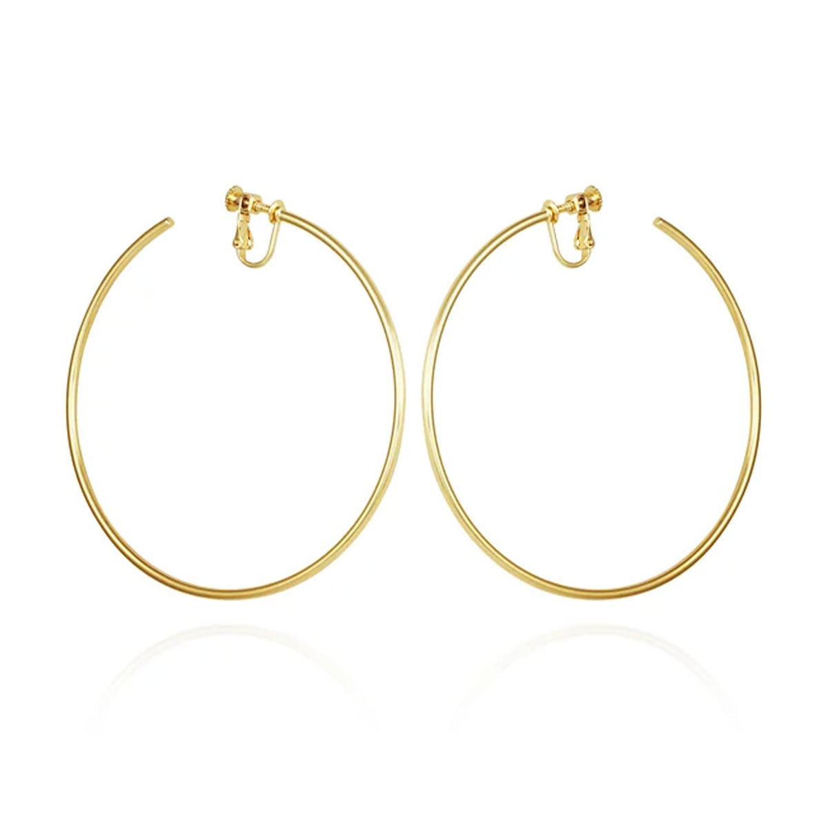 Extra Large Open Hoop Clip On Earrings