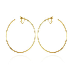 Extra Large Open Hoop Clip On Earrings