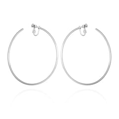 Extra Large Open Hoop Clip On Earrings
