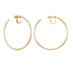 Large Open Hoop Clip On Earrings