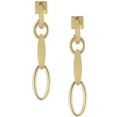 Goldtone Linear Hoop Post Earrings