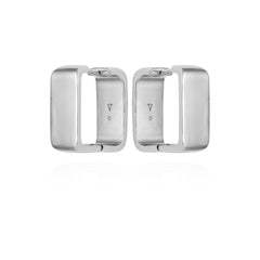 Brass Rectangle Hoop Earrings