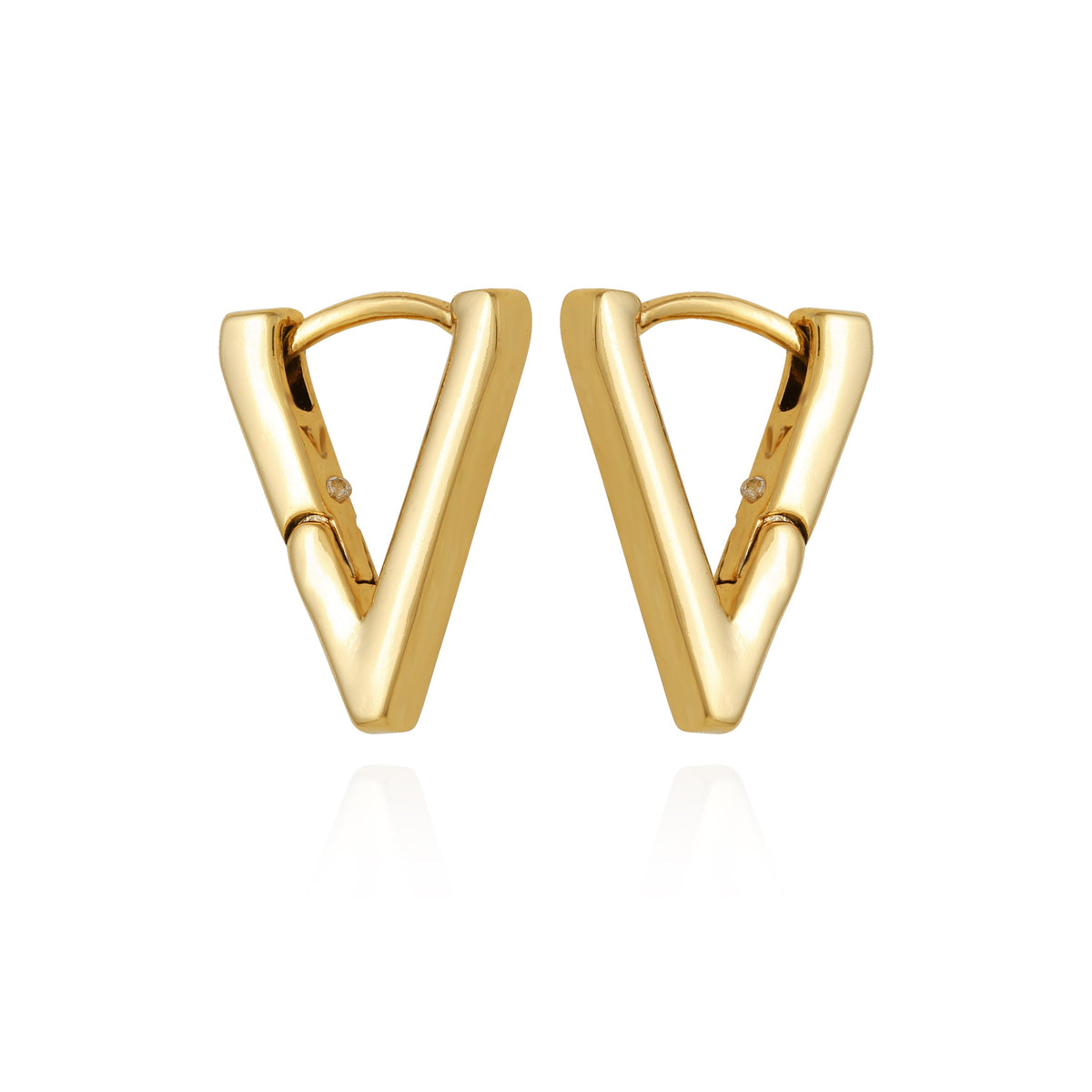 V-Hinge Huggie Earrings