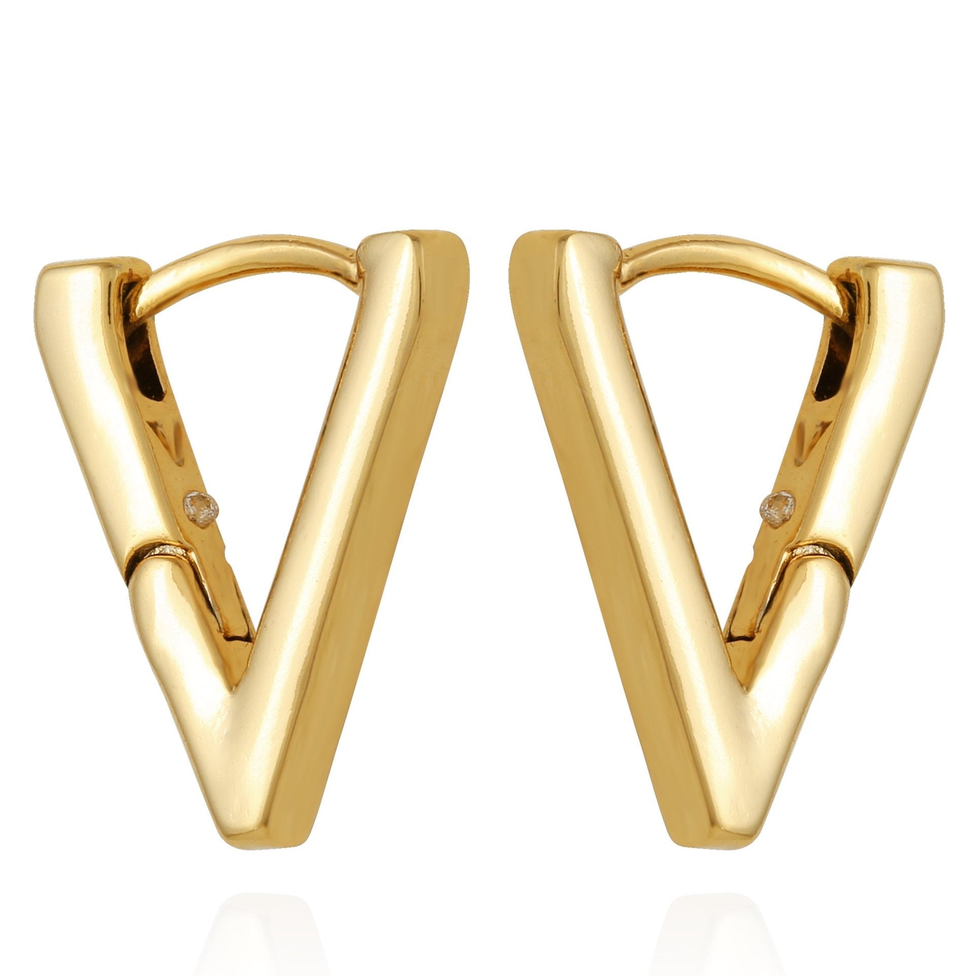 V-Hinge Huggie Earrings