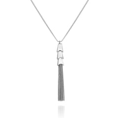 Silvertone Tassel Pendant Necklace