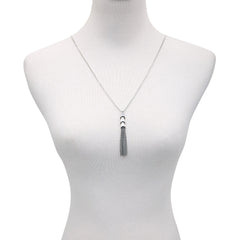 Silvertone Tassel Pendant Necklace