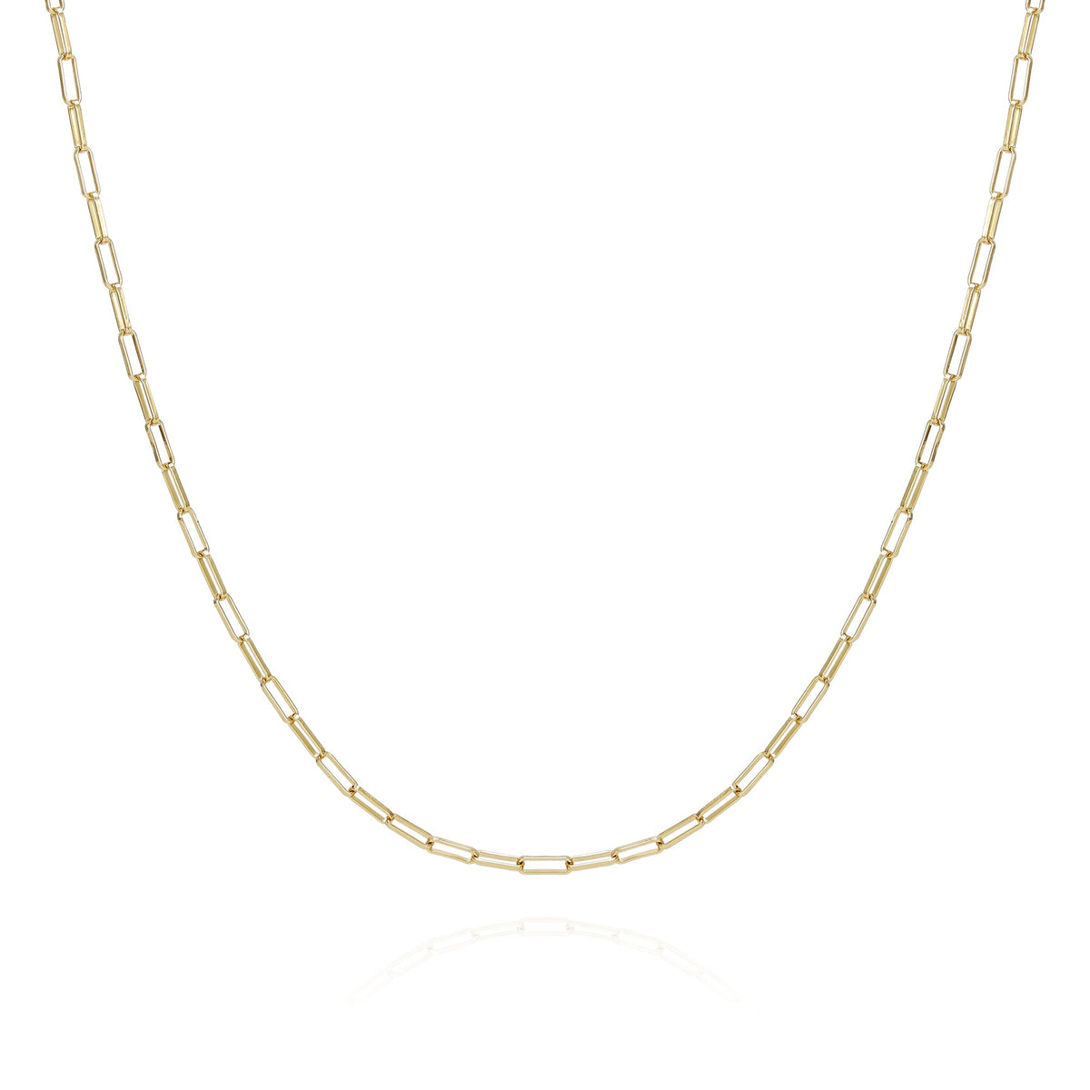 Goldtone Paper Clip Chain Link Necklace