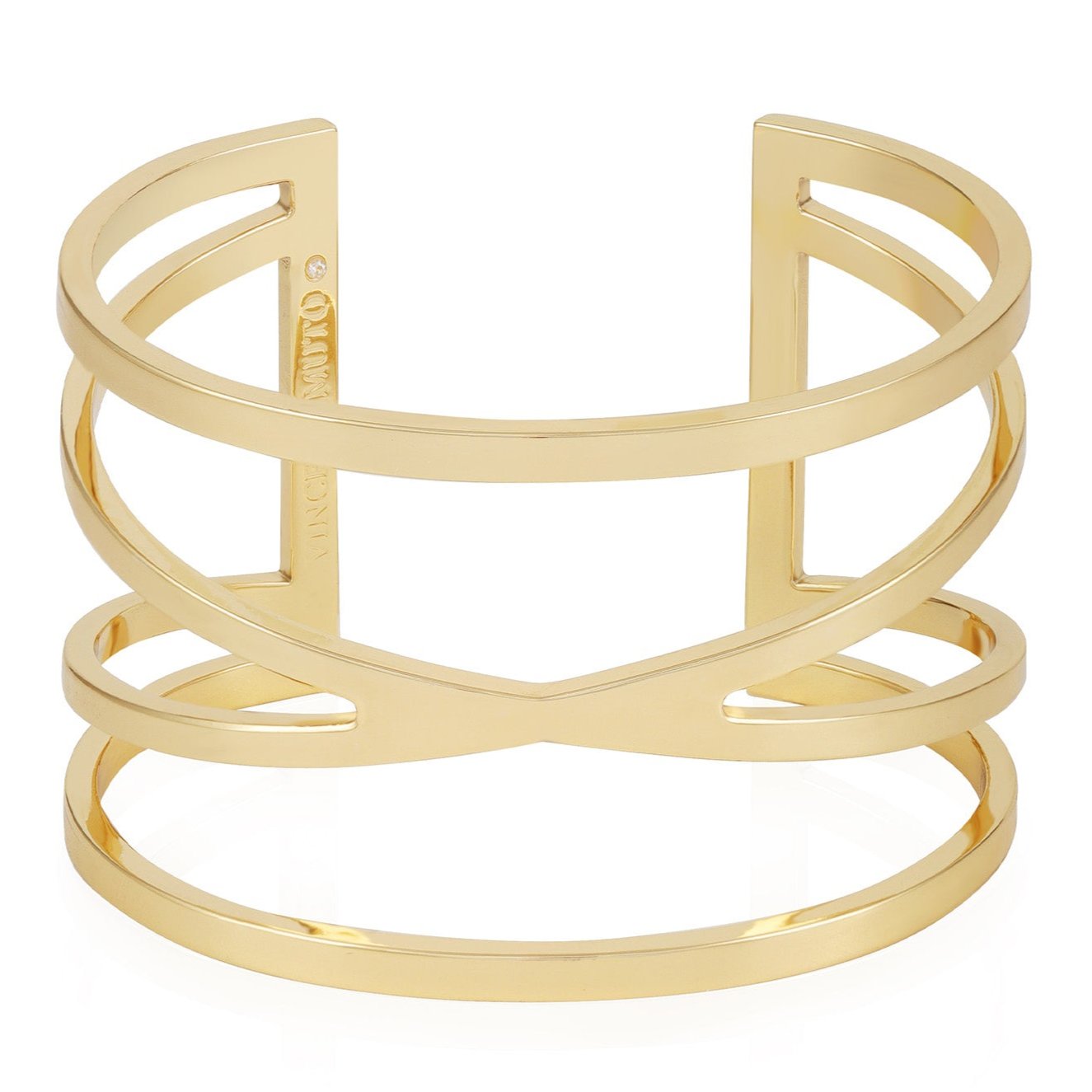 Goldtone Twisted Double Cuff Bracelet