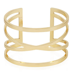 Goldtone Twisted Double Cuff Bracelet