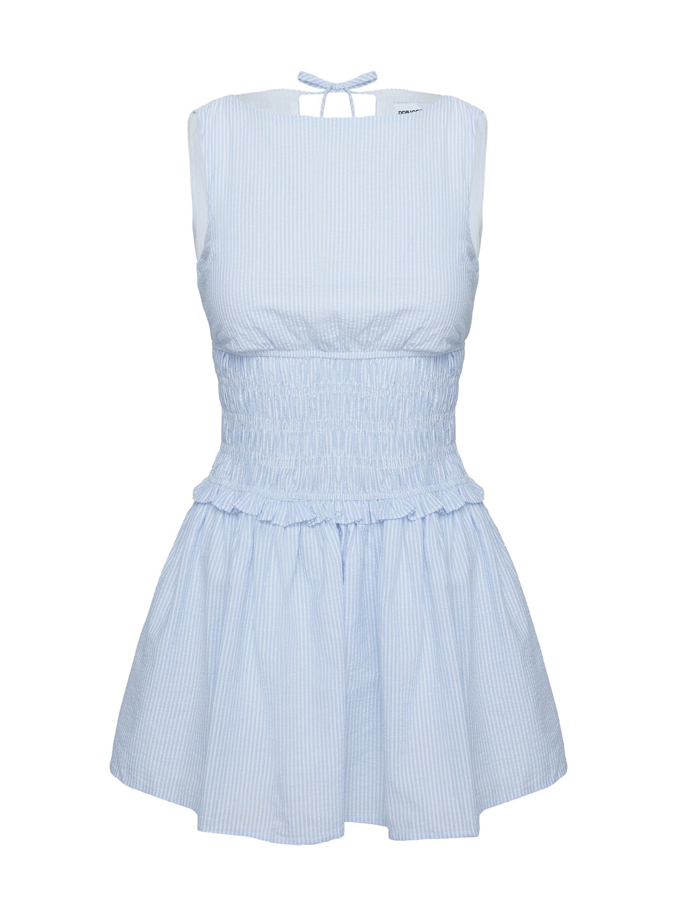 Yennifer Shirred Mini Dress Blue / White Tall