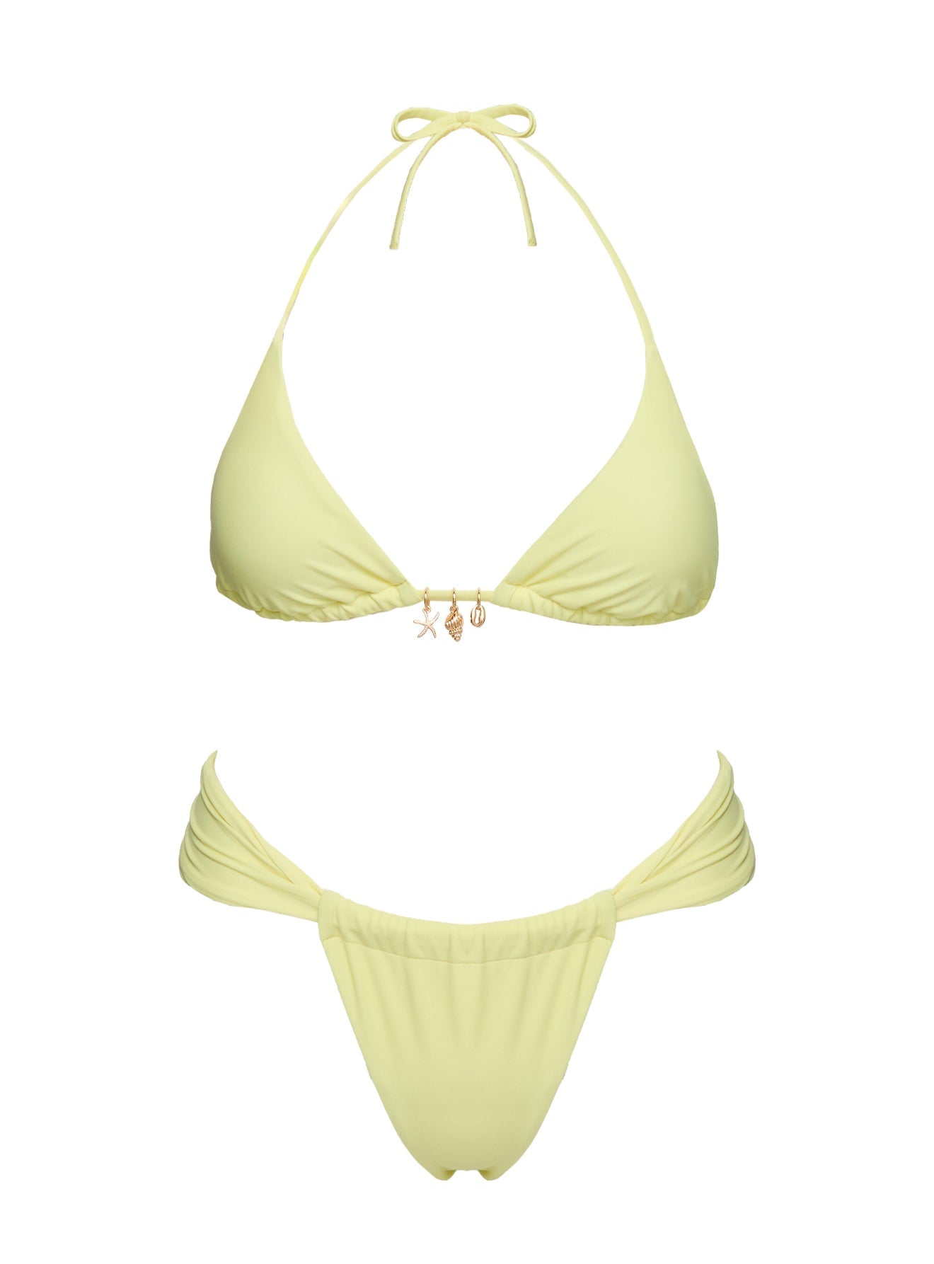 A Good Time Triangle Bikini Top Yellow